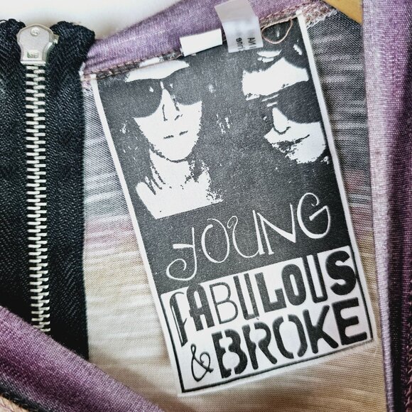 Young Fabulous & Broke YFB Long Sleeve Mini Tie Dye Bodycon Soft RARE Dress, M - Picture 7 of 7